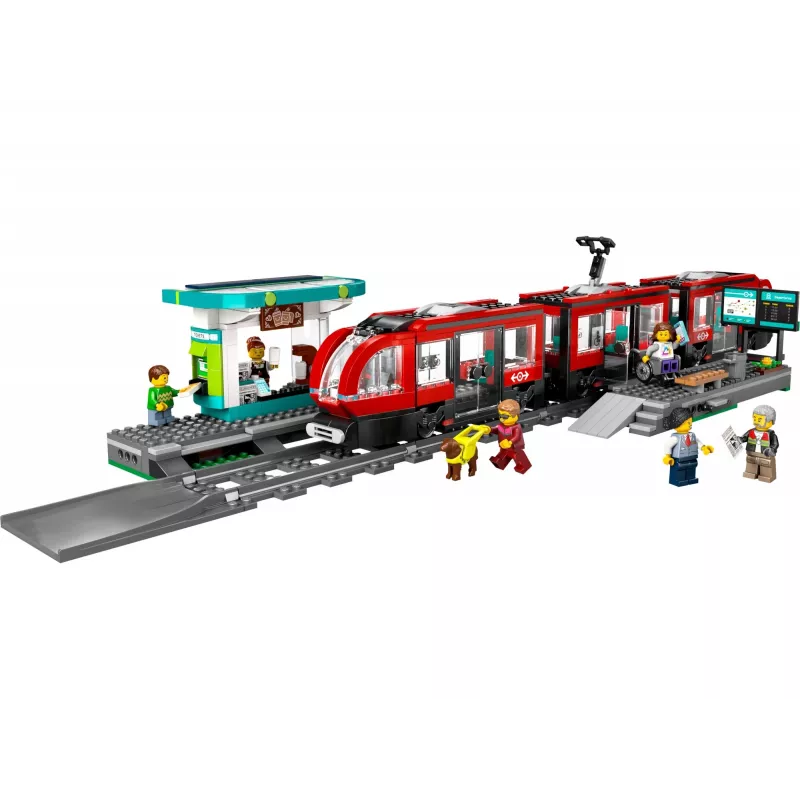 LEGO City linna trammi- ja jaama rollimängu ehituskomplekt lastele mängutrammiga, kingitus poistele ja tüdrukutele alates 7. eluaastast, kes armastavad sõidukeid