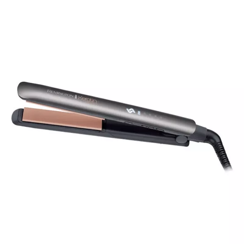 Sirgendusraud Remington S8598 Warm Must hall — keraamilised plaadid 11 cm, 5 kuumusastet, 160–230 °C, 3 m juhe, kandekott