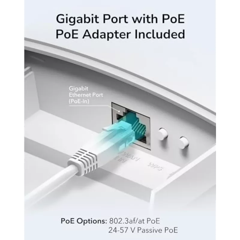 Pääsupunkt Cudy AP1300 Outdoor — kaheribaline 2,4/5 GHz, 300/867 Mbit/s, IP65, PoE, 2 välist RP‑SMA antenni