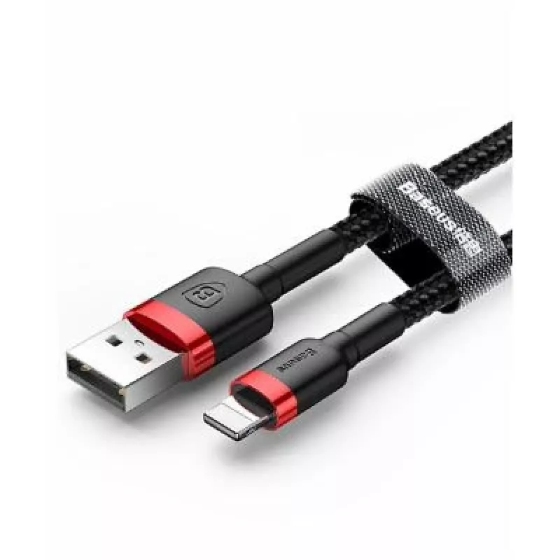 USB-A – Lightningi kaabel Baseus Cafule 2,4 A QC 3.0, 1 m — must/punane