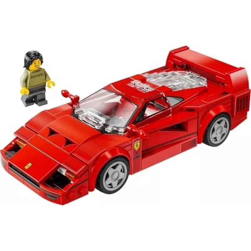 LEGO Speed Champions Ferrari F40 Supercar ehitatav sõidukimänguasi mudelauto 9+ aastastele poistele ja tüdrukutele juhi minifiguuriga laste magamistuppa