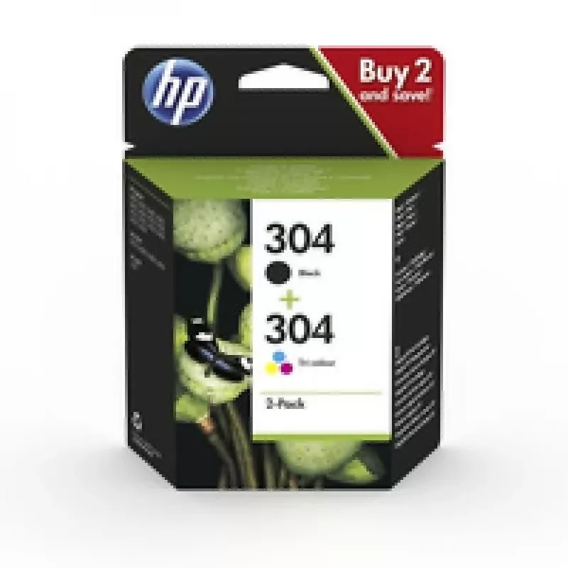 HP 304 2-pakk Must/Kolmevärvilised originaaltindikassetid