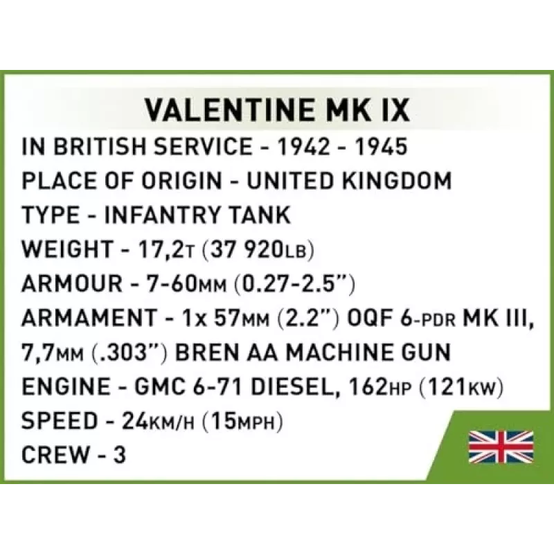 Ehituskomplekt COBI Renault R35 Valentine IX Panzer I 595 osa