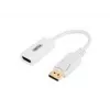 UNITEK kullatud DisplayPort DP-HDMI 4K UHD HDTV isane-emane adapterkaabel Y-6332 valge