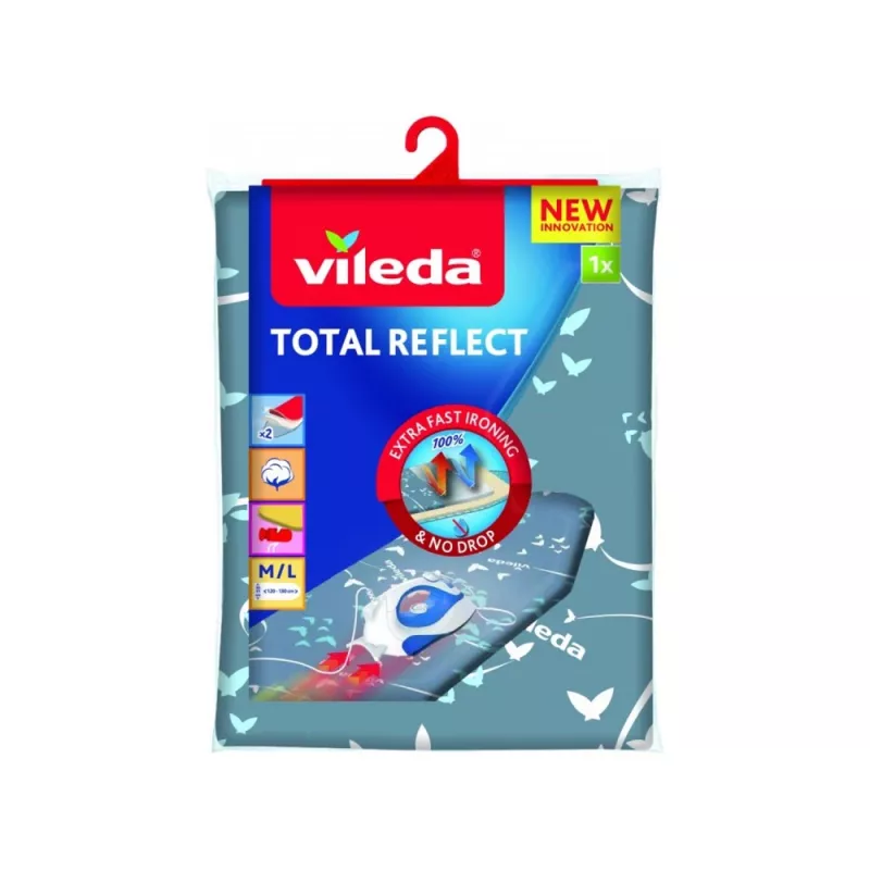 Triikimislaua pealiskate VILEDA Total Reflect sinine hall valge laudadele mõõtudega 1300 x 450 mm