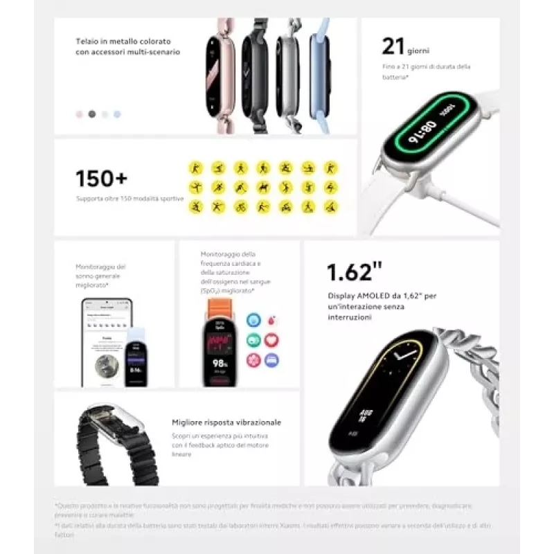 Xiaomi Smart Band 9 randme aktiivsusmonitor 4,11 cm (1,62) Arctic blue