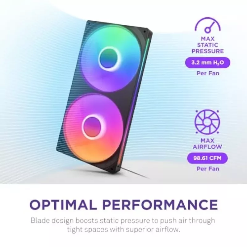 NZXT F280 RGB Core 140mm ARGB PWM 2-Pack Must