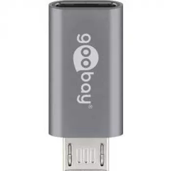 Goobay USB 2.0 Hi-Speed Adapter, hall, hall – USB-C™-pistikupesa > USB 2.0 mikro-pistik (tüüp B) (55553)