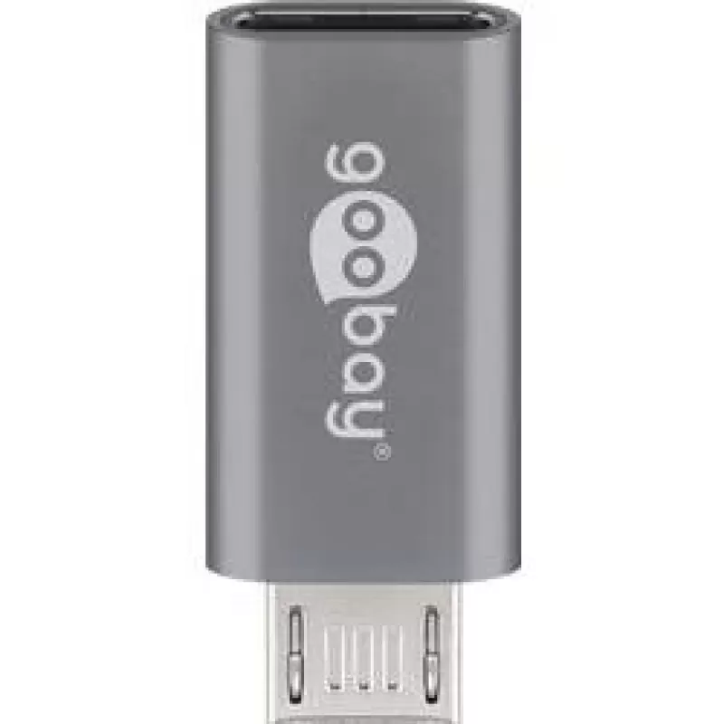 Goobay USB 2.0 Hi-Speed Adapter, hall, hall – USB-C™-pistikupesa > USB 2.0 mikro-pistik (tüüp B) (55553)