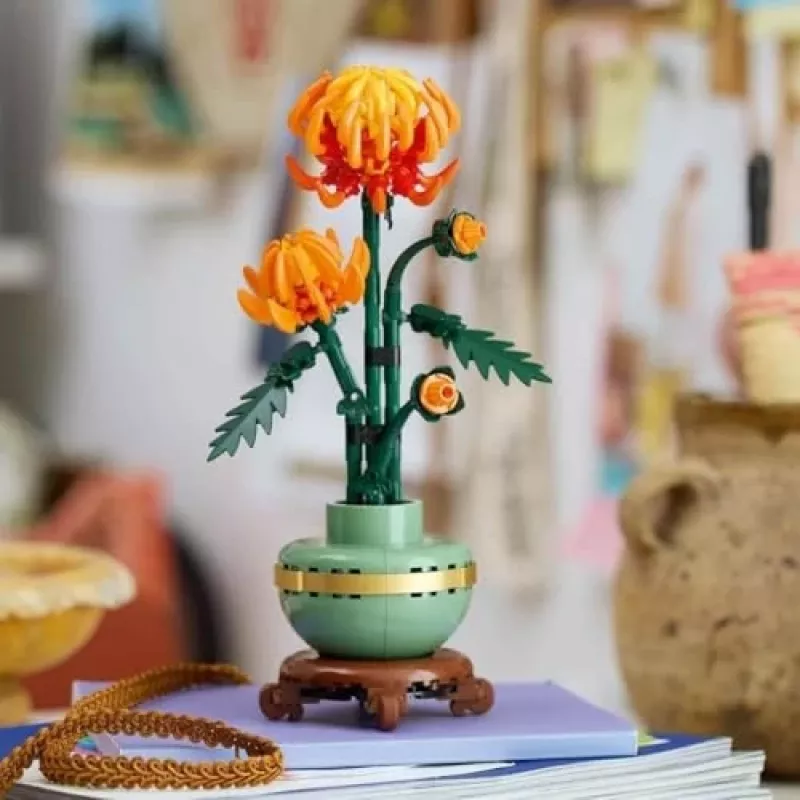 LEGO Icons Krüsanteemilille ehituskomplekt loominguline mudelikomplekt täiskasvanutele kunsttaime ehitamiseks kingitus naistele meestele talle või talle kodu kontor
