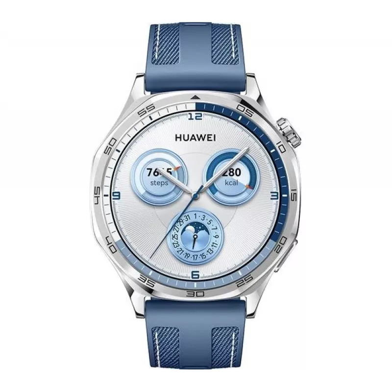 Nutikell HUAWEI WATCH GT5 46mm — 1,43 tolli AMOLED, GPS, 524 mAh, roostevabast terasest korpus, sinine kootud rihm
