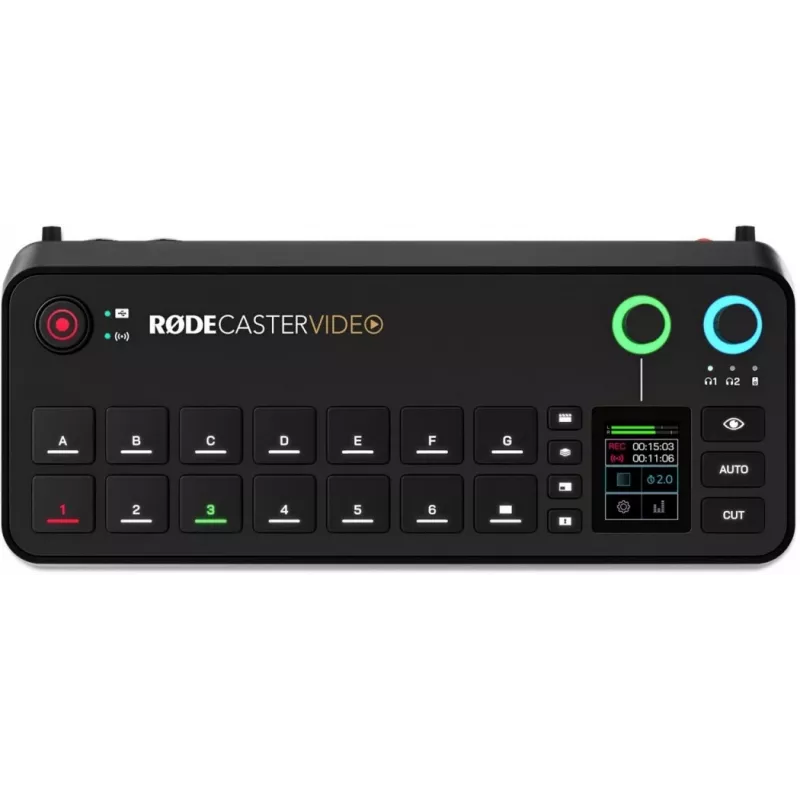 Rode RØDECaster Video Video- ja helitootmiskonsool, kuni 6 videoallikat, kaks eelvõimendit, kaks sisemist juhtmevaba vastuvõtjat