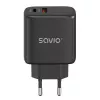 Välistingimustesse mõeldud laadija SAVIO LA-06/B USB USB-C 30W Power Delivery 1x USB-C Must, 5–20V, 3A/9V, 3A/5V, 3A/12V, 2,1A