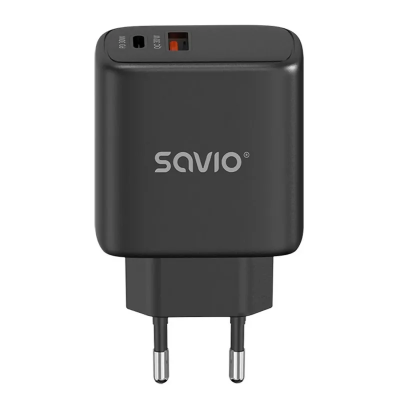 Välistingimustesse mõeldud laadija SAVIO LA-06/B USB USB-C 30W Power Delivery 1x USB-C Must, 5–20V, 3A/9V, 3A/5V, 3A/12V, 2,1A