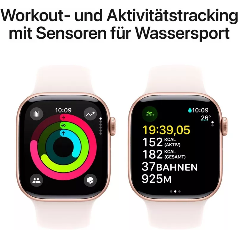 APPLE Watch Series 10 GPS 42mm Roosakullast Alumiiniumkorpuse ja Light Blush Sport Band - S/M