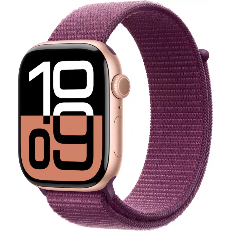APPLE Watch Series 10 GPS 46 mm roosakuldne alumiiniumkorpus ploomivärvi Sport Loop rihmaga