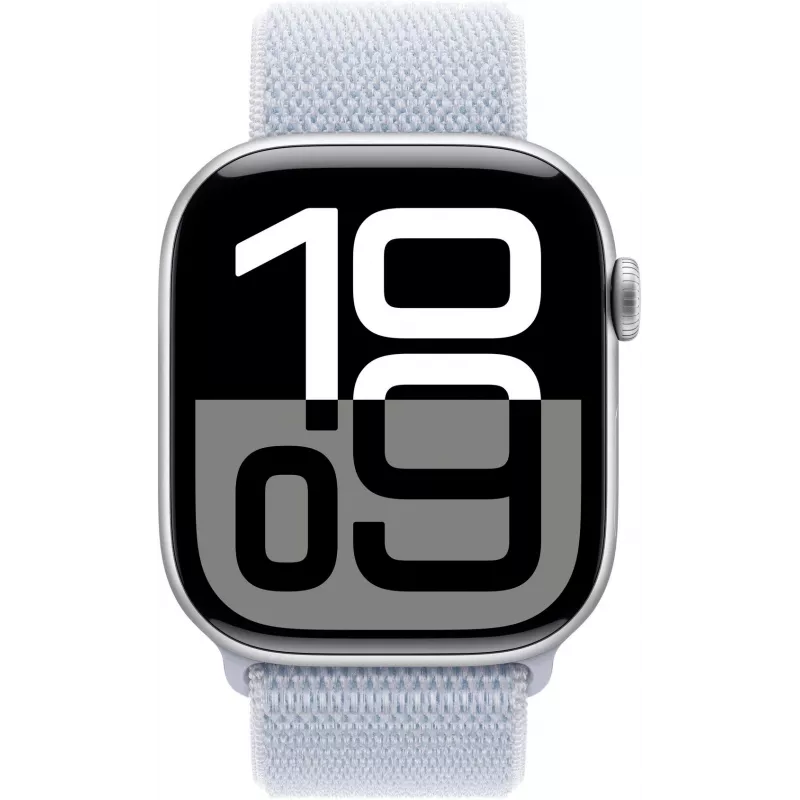APPLE Watch Series 10 GPS 46mm hõbedane alumiiniumkorpus sinise Cloud Sport Loop rihmaga