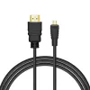 HDMI kaabel SAVIO CL-39 1 m — tüüp A (isane) tüübile D Micro (isane), HDMI 1.4, 4096x2160, ARC, Ethernet, kullatud kontaktid, must