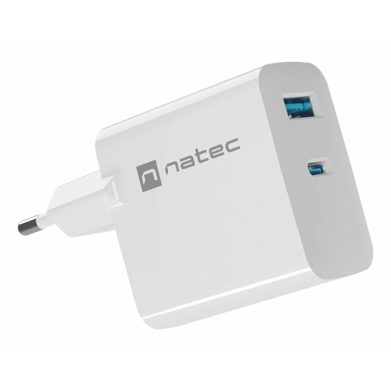 NATEC NUC-2144 mobiilseadme laadija universaalne valge vahelduvvoolu kiirlaadimine siseruumides