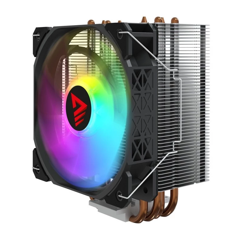 Protsessori õhkjahuti SAVIO SAVGCOVORTEXX2ARGB 4 soojustoruga, 120 mm ARGB-ventilaator, must