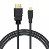 Savio CL-40/M HDMI (M) - micro HDMI (M) kaabel Ethernetiga, 2m, must