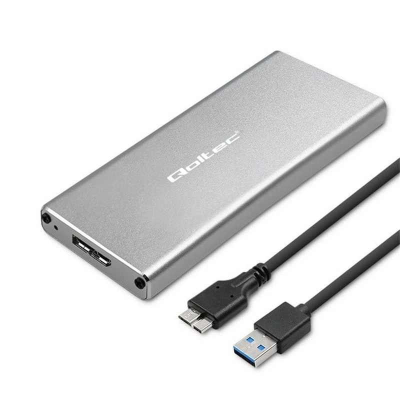 Alumiiniumkorpus QOLTEC 51833 M.2 SSD-le, SATA USB 3.0-le, toetab kuni 2TB