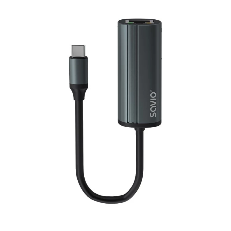SAVIO Adapter USB-C 3.1 Gen.1 (M) RJ-45 Gigabit Ethernet (F), 1000 Mbps, AK-56, hall