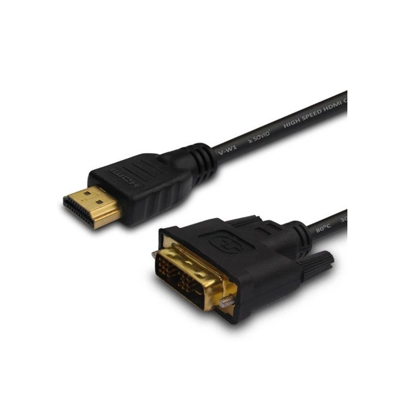 Savio CL-139 Kaabel E Adapter Video 1,8 M DVI-a HDMI Tüüp a (Standard) Must