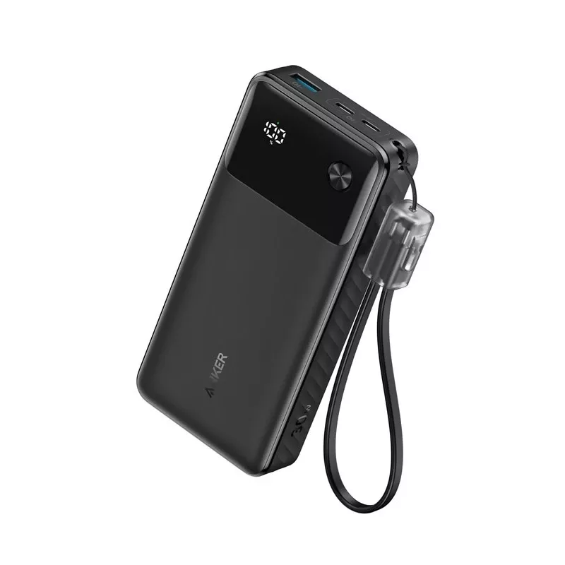 PowerBank USB-C kaabliga 20000 mAh 30W Must