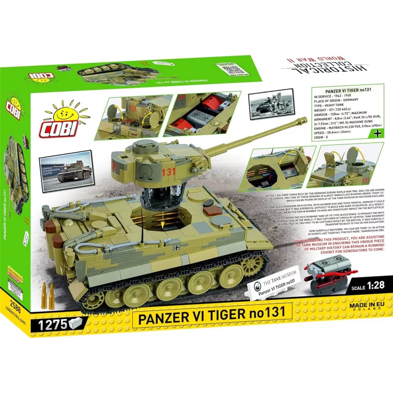 Ehituskomplekt COBI Panzer VI Tiger no131 1275 tükki