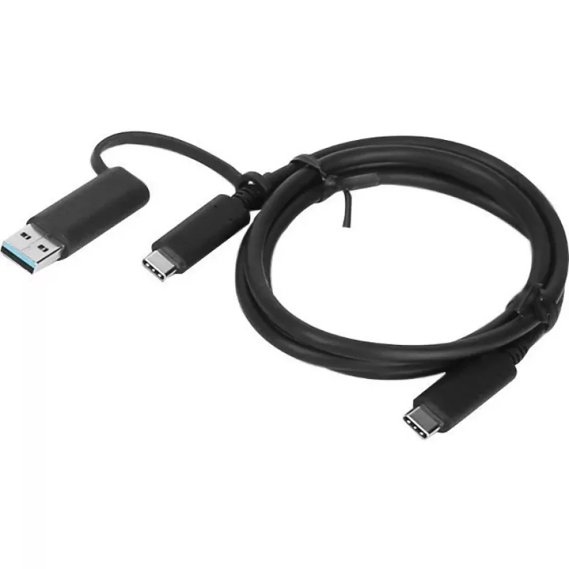 Lenovo 4X90U90618 USB-kaabel USB 3.2 Gen 1 (3.1 Gen 1) 1 m USB A/USB C USB C Must