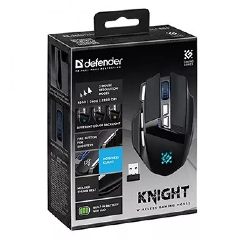 hiir DEFENDER GM-885 KNIGHT RF WIRELESS 3200dpi 8P Must