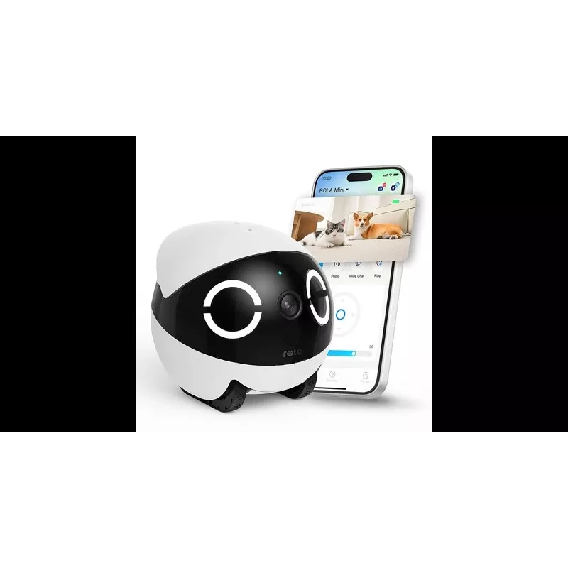 Robot Lemmikloomamonitor Enabot Rola Mini — Wi‑Fi, 5000 mAh aku, 3 MP, 137° vaateväli, valge/must