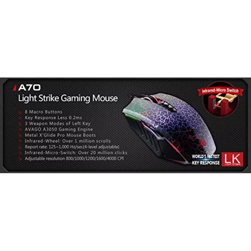 A4Tech Bloody Blazing A70 (aktiveeritud) hiir USB Type-A optiline 6200 DPI A4TMYS47285