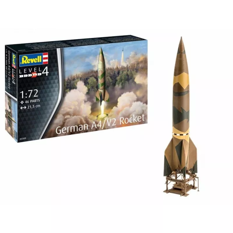 Plastikmudeli komplekt REVELL A4/V2 rakett, mõõtkavas 1:72, väljapaneku mudeli osad