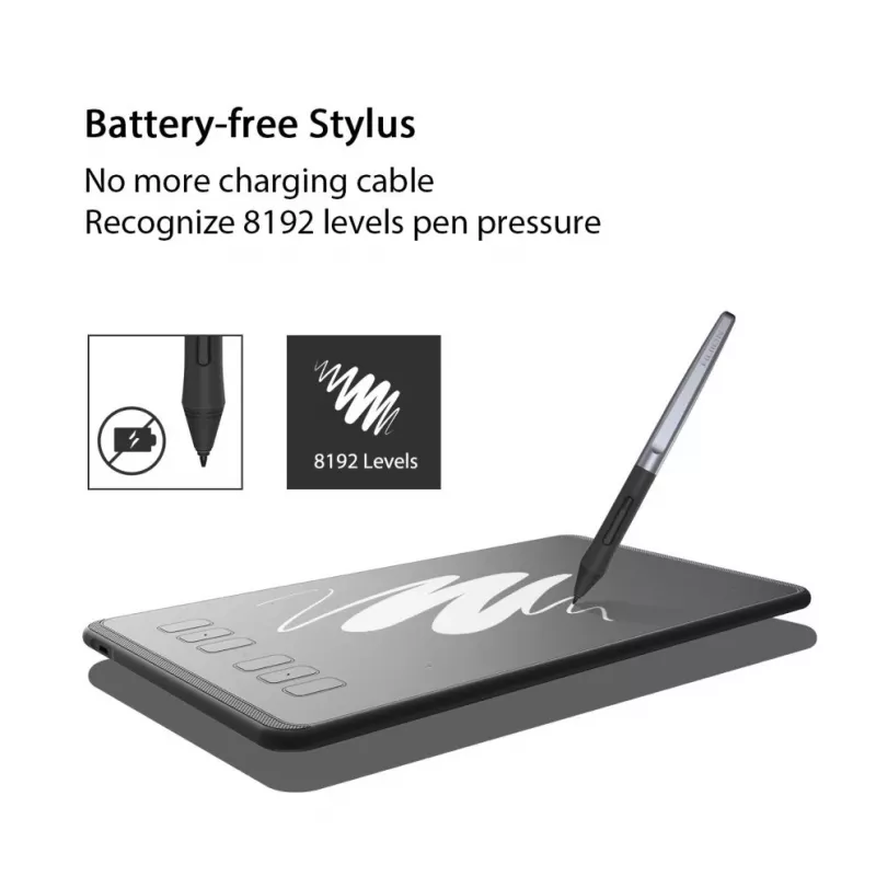 HUION H640P graafikatablett 5080 lpi 160 x 99 mm USB Must