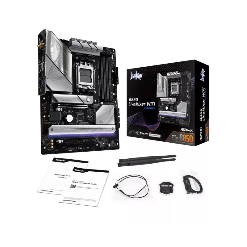 ASRock B850 LiveMixer WiFi ATX emaplaat