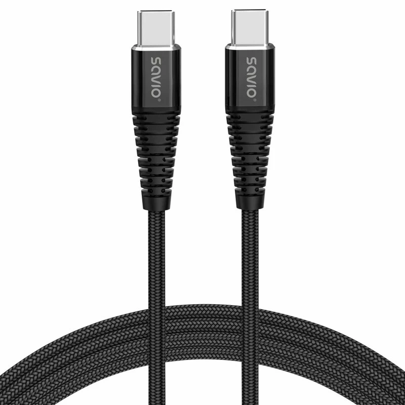 Savio CL-160 USB-kaabel 2 m USB 2.0 USB C - USB C must