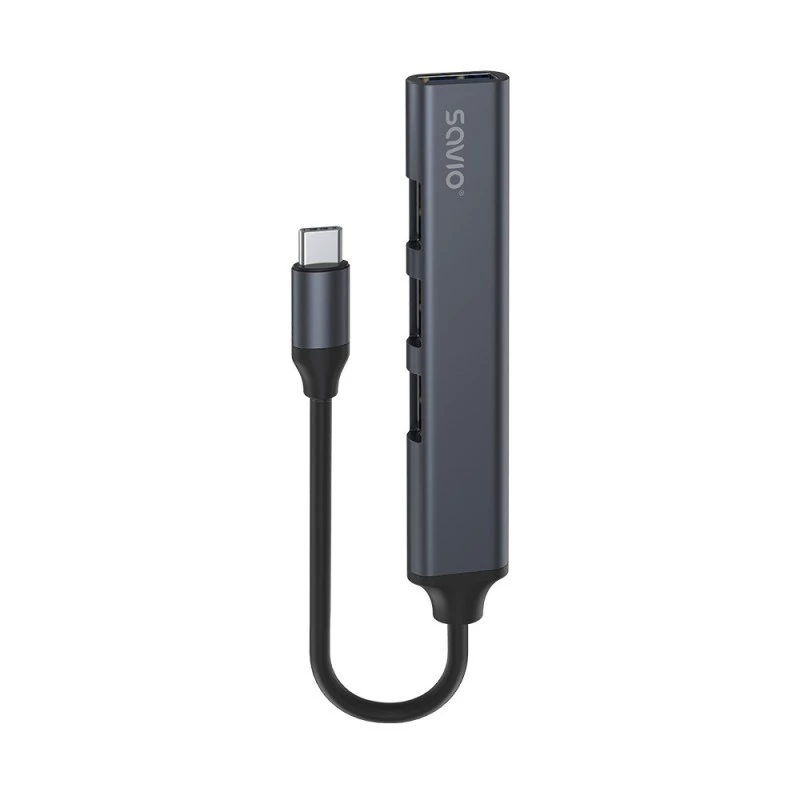 USB 3.0 4-pordiline liidesejaotur SAVIO AK-71 USB-C-hostiga, 5000 Mbit/s, 2-aastane garantii