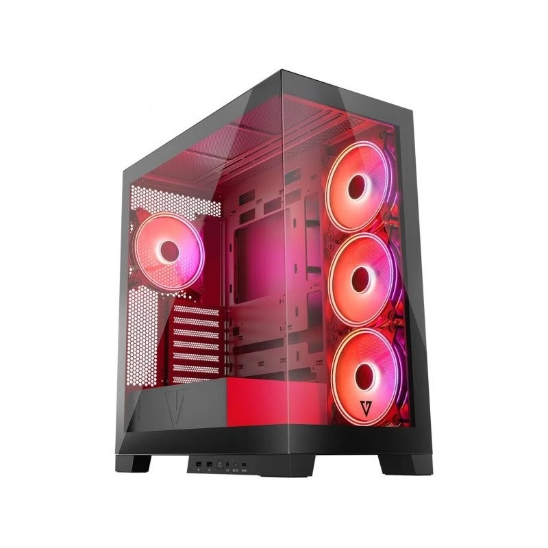 PC-korpus MODECOM Volcano SPACE APEX ARGB Midi Tower, karastatud klaas, USB-C, toetab ATX/microATX/Mini-ITX, GPU kuni 430 mm, CPU jahuti kuni 180 mm
