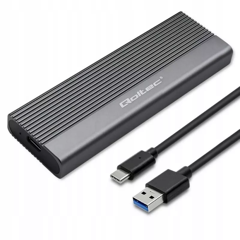 Qoltec korpus M.2 SATA (NGFF) SSD-kettale, USB-C