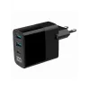 Gembird TA-UC-PDQC30LCD-BK-02 mobiilseadme laadija Universaalne Must AC Kiirlaadimine Siseruumides