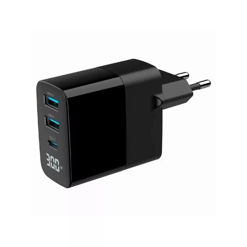 Gembird TA-UC-PDQC30LCD-BK-02 mobiilseadme laadija Universaalne Must AC Kiirlaadimine Siseruumides