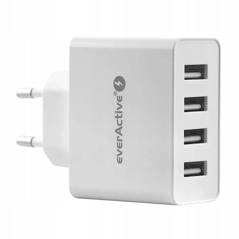 everActive telefonilaadija SC400 4 USB-pordiga, kokku 5A väljund, valge