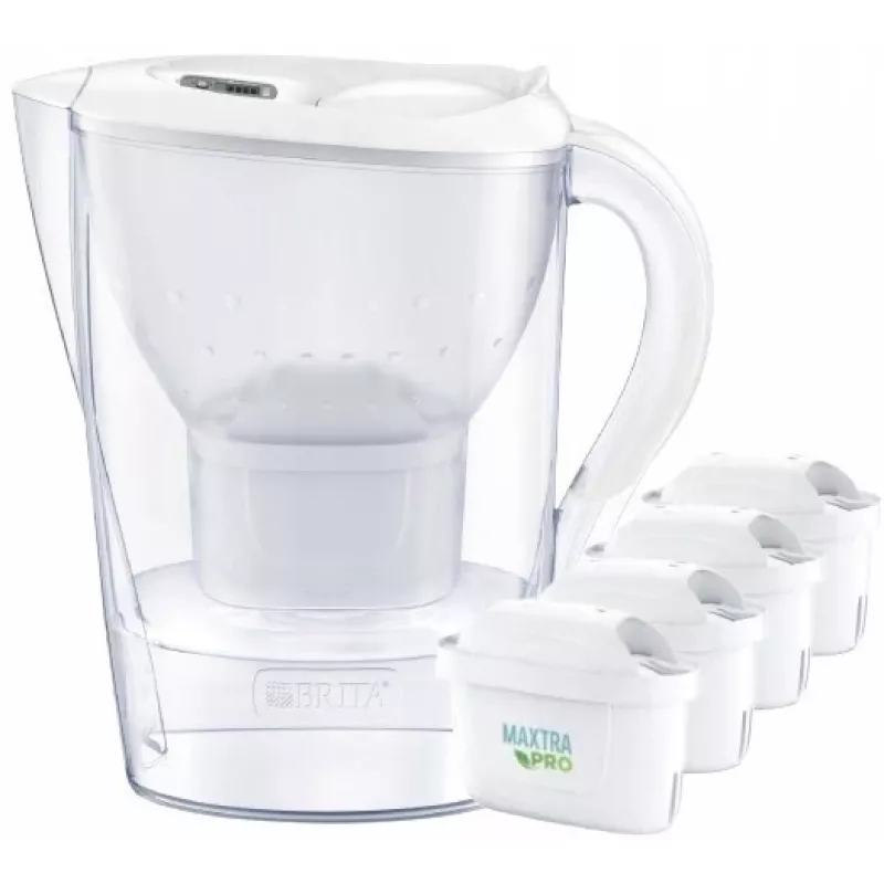 Brita Marella XL jug + 4 Maxtra cartridges (Valge)