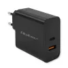 Qoltec 52381 Super Quick PD laadija | 1xUSB-C | 1xUSB | 90W | 5-20V | 2.4-4.35A | Must
