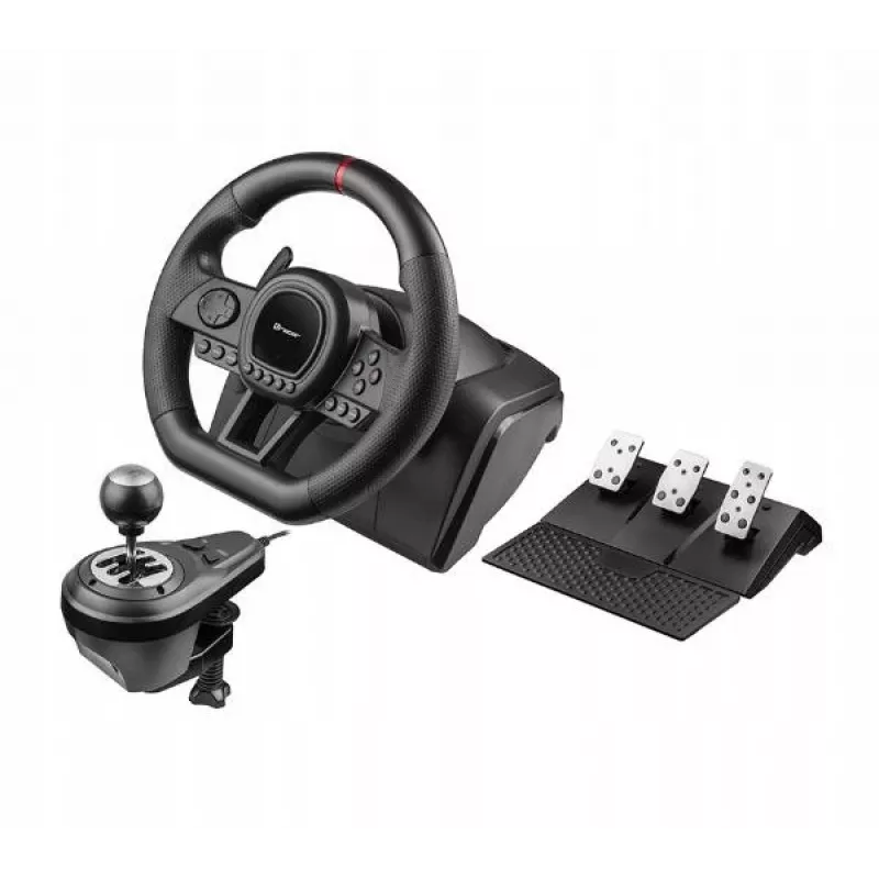 Manuaalkäigukasti vahetaja TRACER TRAJOY47345 — juhtmega 6-ühes simracing-kontroller, 1,8 m kaabel, must, ergonoomiline libisemiskindel käepide, 270° pöörlemine
