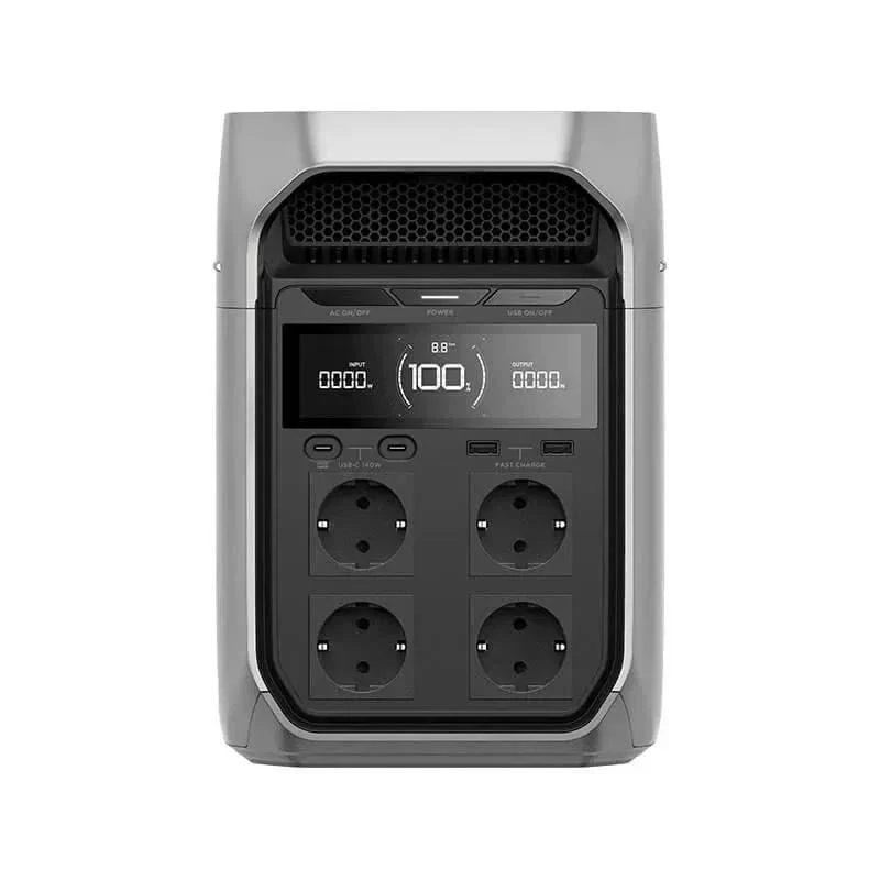 Kaasaskantav elektrijaam EcoFlow DELTA 3 Plus — LiFePO4 1024 Wh, 1800 W, 4 vahelduvvoolu pistikupesa, 12,5 kg