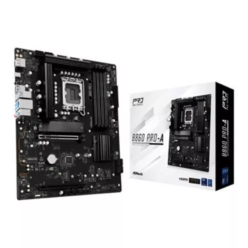 Emaplaat ASRock B860 Pro-A — Intel B860 ATX, LGA 1851, DDR5, 4x DIMM, 256GB, 2.5Gb LAN, 1x M.2, 4x SATA III