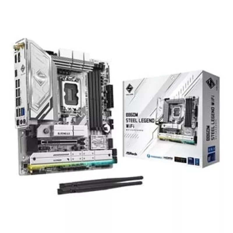 Emaplaat ASRock B860M Steel Legend WiFi — Intel B860, LGA 1851, micro‑ATX, DDR5, 4 DIMM, Wi‑Fi 6E, 2.5GbE